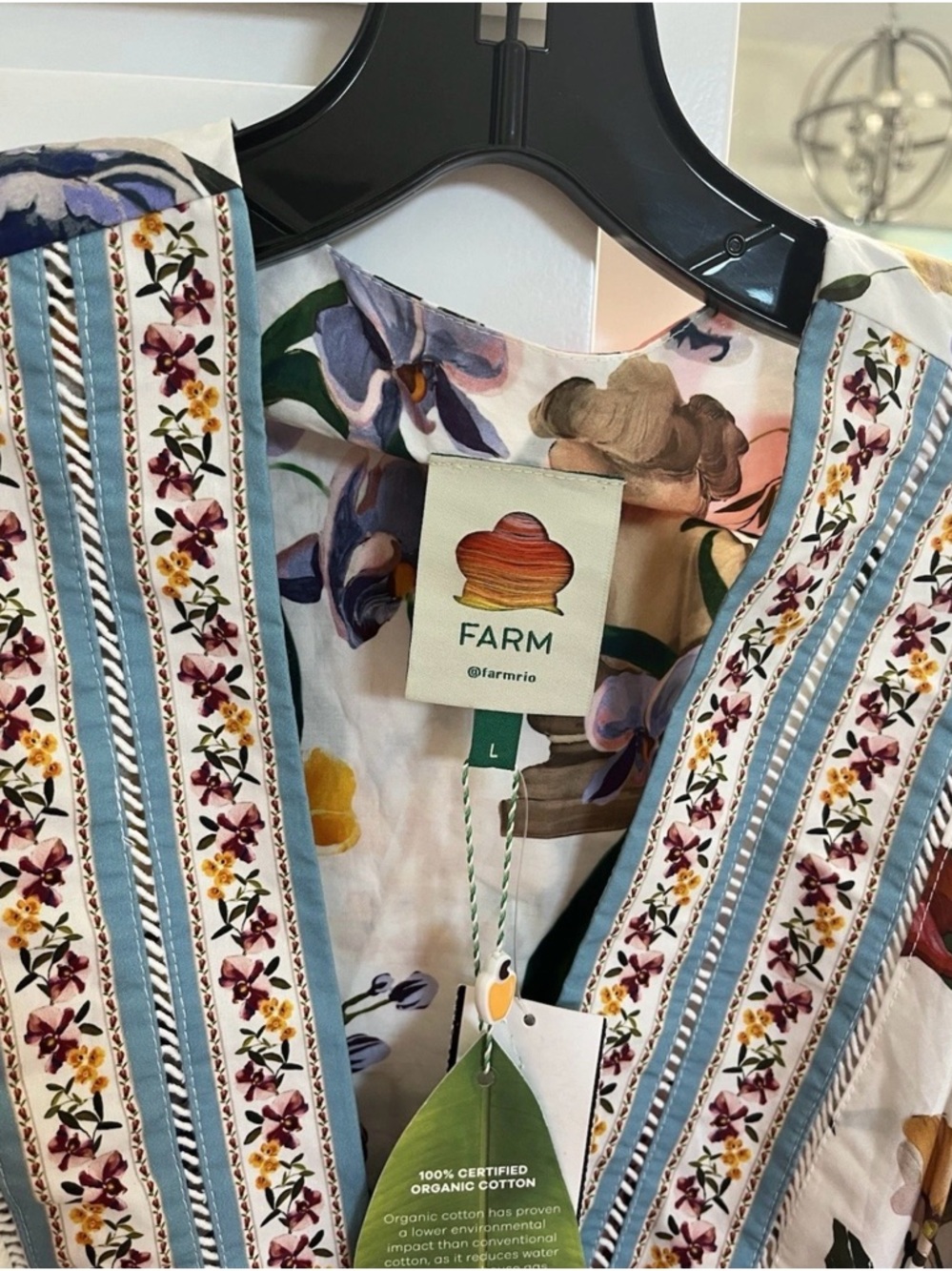 FARM RIO GREEK GARDEN OFF WHITE FLORAL BELTED MINI DRESS new with tag $230 - Picture 7 of 10